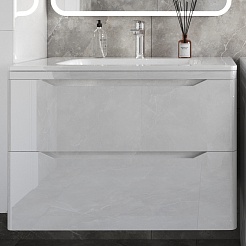Style Line Мебель для ванной Марелла 80 Люкс Plus антискрейтч подвесная белая – фотография-5